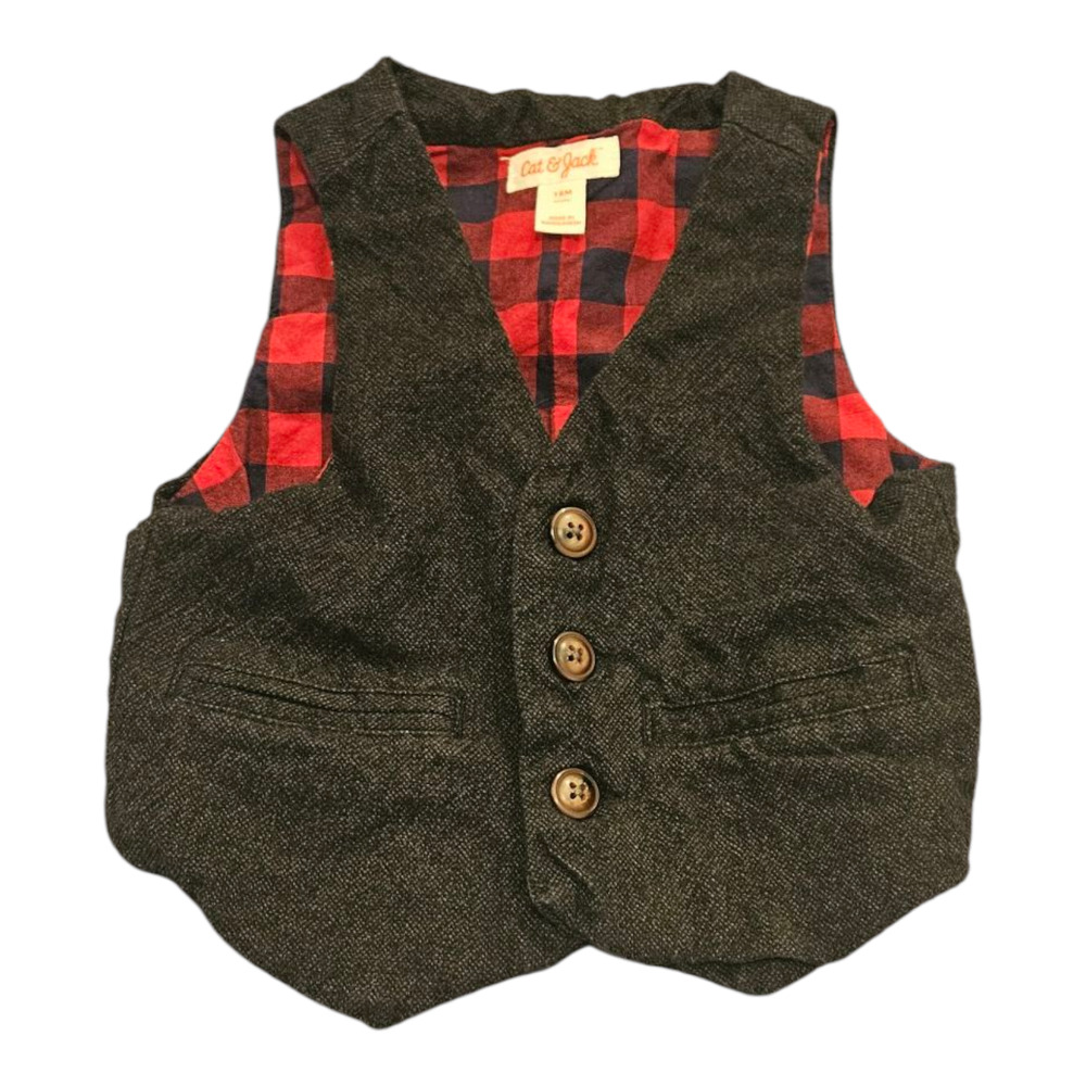 Cat & Jack Kid Size 18M Sleeveless Button Up Vest